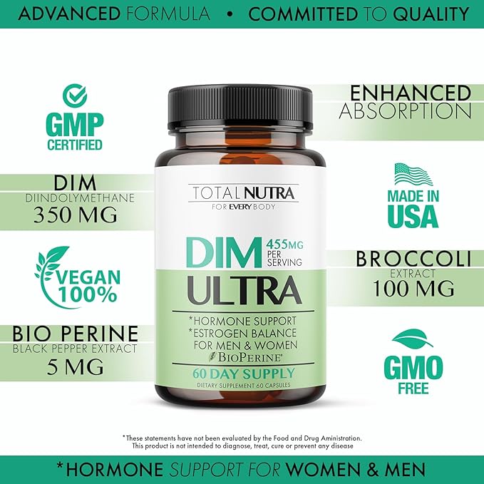 DIM Supplement: DIM Ultra 455mg Diindolylmethane,