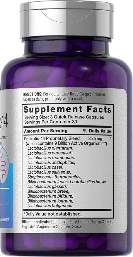 Horbäach Probiotics for Women & Men 9 Billion 90 Capsules 14 Strains