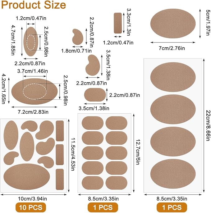 12 Sheets (124 Pcs) Moleskin Adhesive