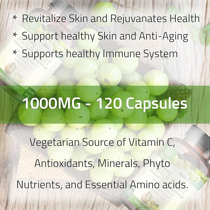 Amla Capsules (Phyllanthus Emblica) – Amalaki 120 Capsules