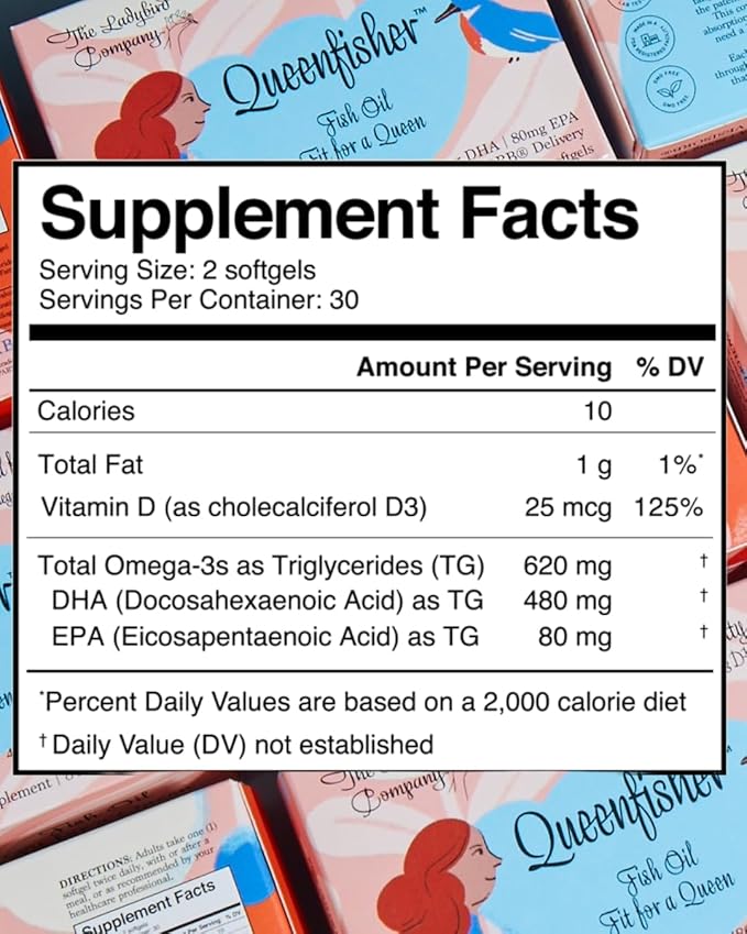 Queenfisher Omega 3 Fish Oil Supplements 3 Supplement 60 Softgels