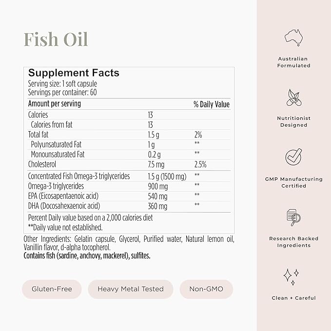 JSHealth High Strength Fish Oil Supplements 3 Fish 3 Supplement, 60 Capsules