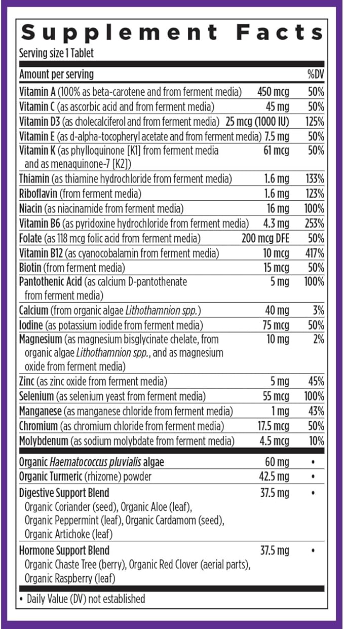 New Chapter Women's Multivitamin 50 Plus for Cellular Energy, Heart & Immune Support with 20+ Nutrients + Astaxanthin - Every Woman's One Daily 55+, Gentle on The Stomach, 48 Count