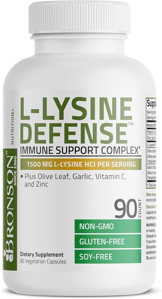 Bronson L-Lysine Defense Immune Support Complex 1500 MG 90 Vegetarian