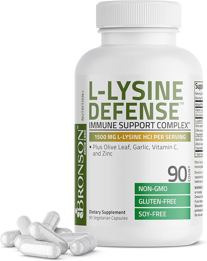 Bronson L-Lysine Defense Immune Support Complex 1500 MG 90 Vegetarian