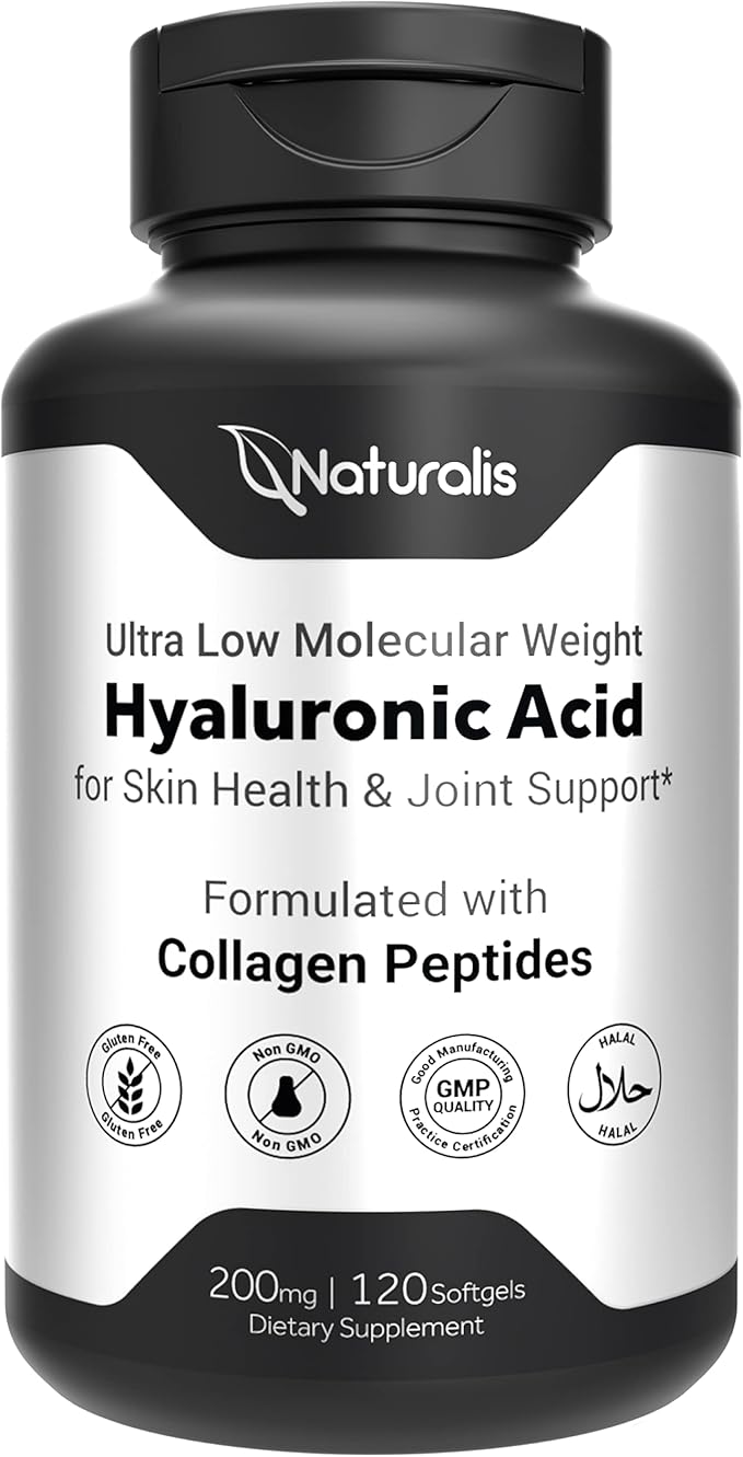 Naturalis Hyaluronic Acid 200mg, 10x Better 120 Softgels