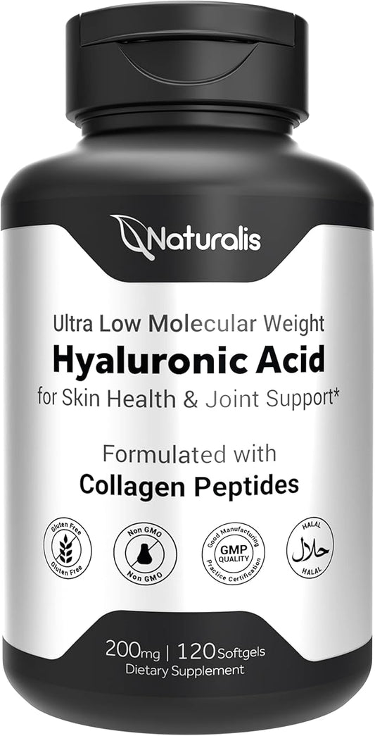 Naturalis Hyaluronic Acid 200mg, 10x Better 120 Softgels