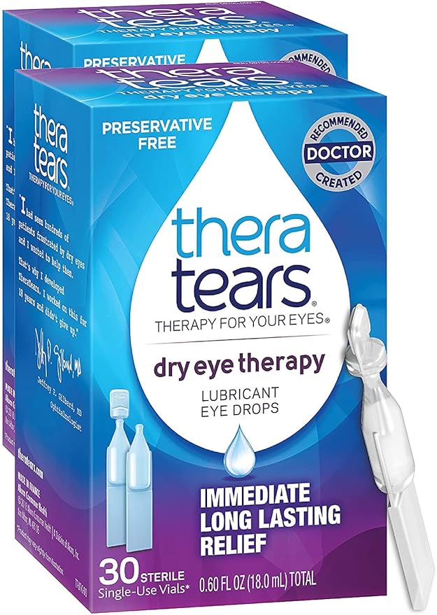 TheraTears Dry Eye Therapy Eye Drops 30 Vials 2 Pack 30 Single-Use