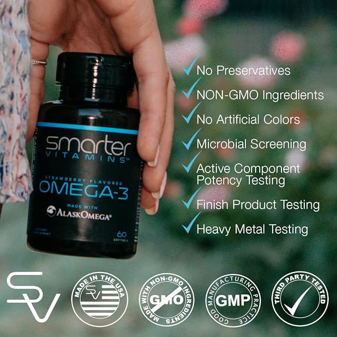(3 Pack) Smarter Omega 3 Fish 2000mg, DHA