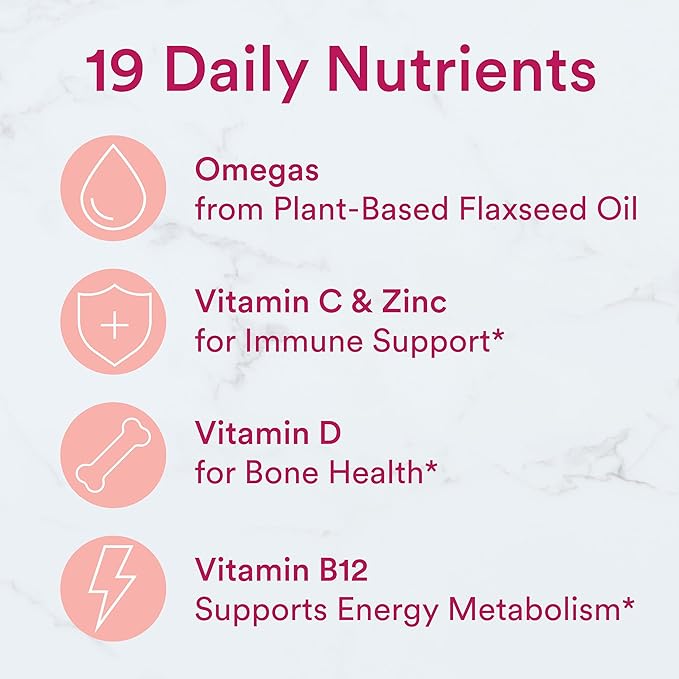 SmartyPants Women's Multivitamin Gummies, Sugar Free: 3 (ALA), D3, C, B12, B6, B6, Vitamin 60 Count (20 Day