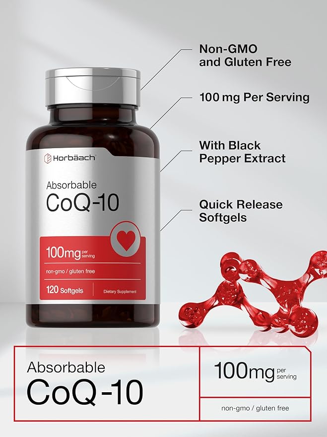 Horbäach CoQ10 100mg Softgels 120 Count