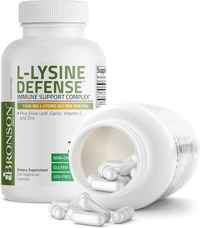Bronson L-Lysine Defense Immune Support Complex 1500 MG 250 Vegetarian