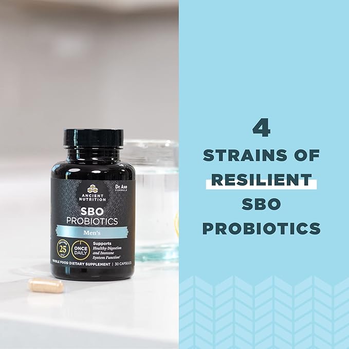 Probiotics for Men by Ancient Nutrition, 30 Ct, 25 Billion