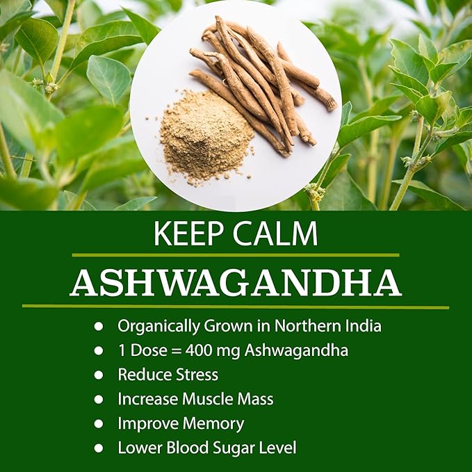Organic Vegan Super Greens Capsules with Ashwagandha