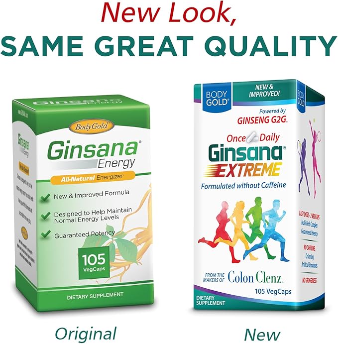 BodyGold Ginsana Energy 52 Serv 105 VegCaps
