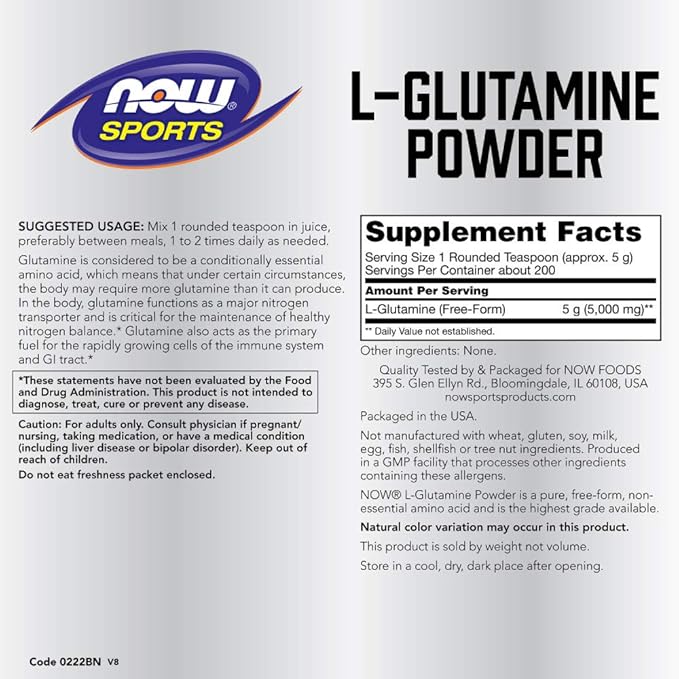 NOW Sports Nutrition, L-Glutamine Pure Powder, 35.3-Ounce