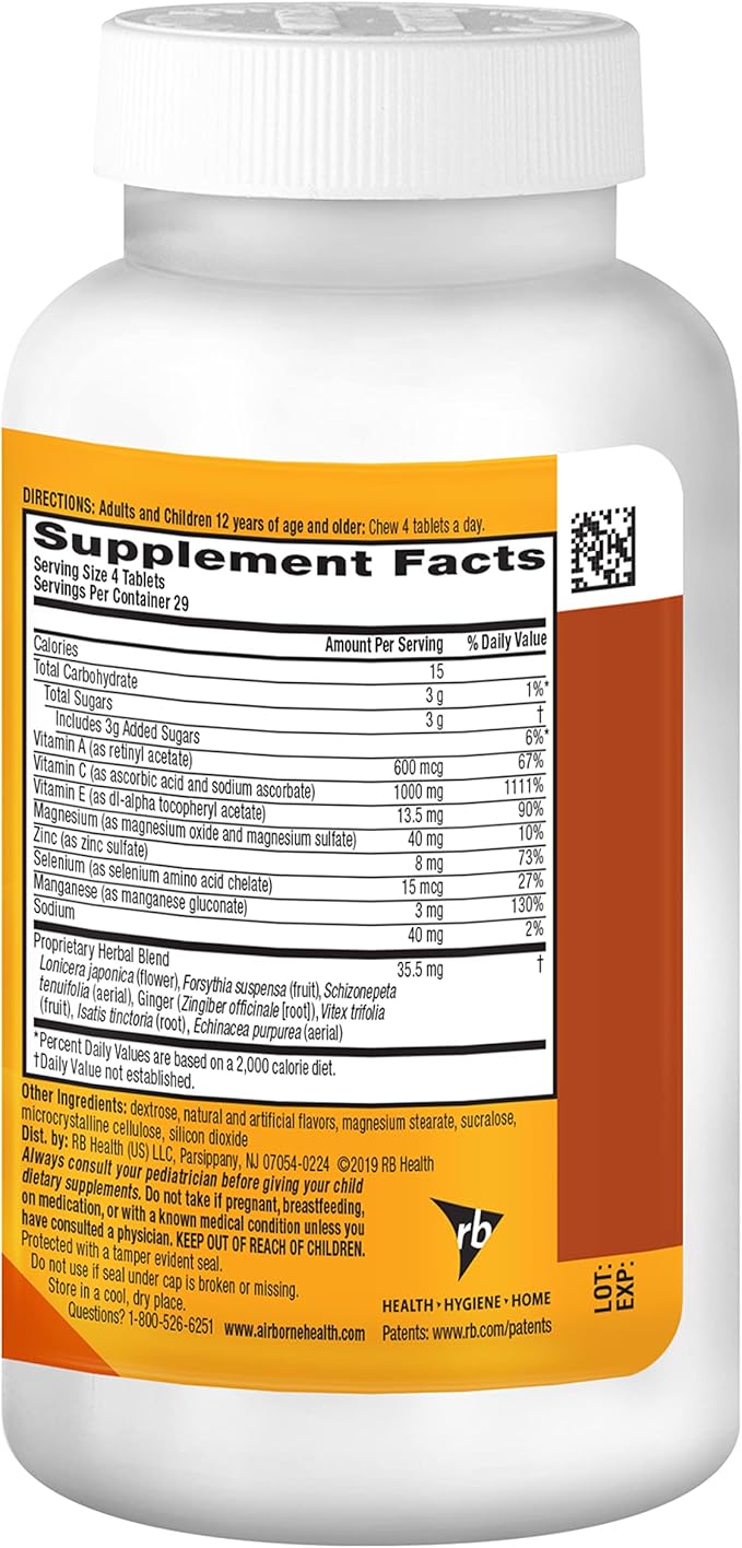 Airborne 1000mg Vitamin C Chewable Tablets (116 count