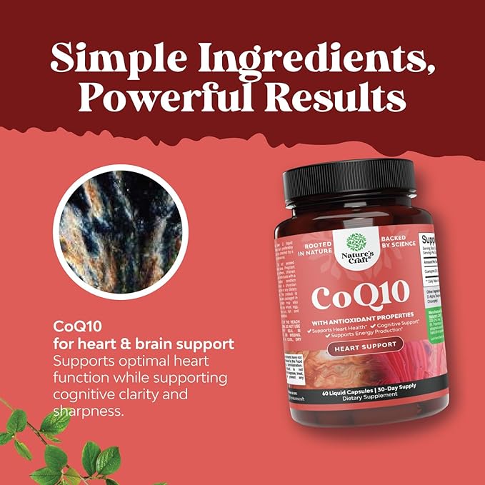 CoQ10 200mg per Serving Liquid Capsules Supplement Q10 200mg 200mg per Q10 Supplement