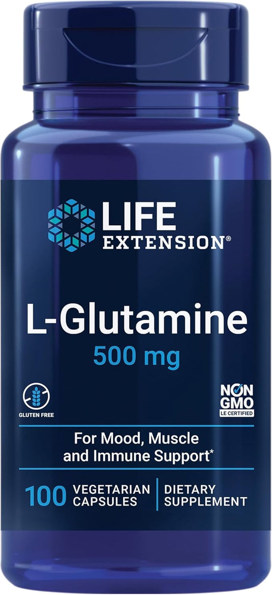 Life Extension L-Glutamine, 500 mg L-glutamine, 100 vegetarian
