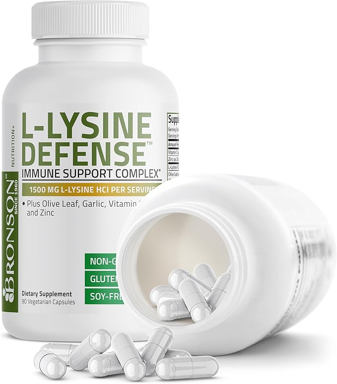 Bronson L-Lysine Defense Immune Support Complex 1500 MG 90 Vegetarian