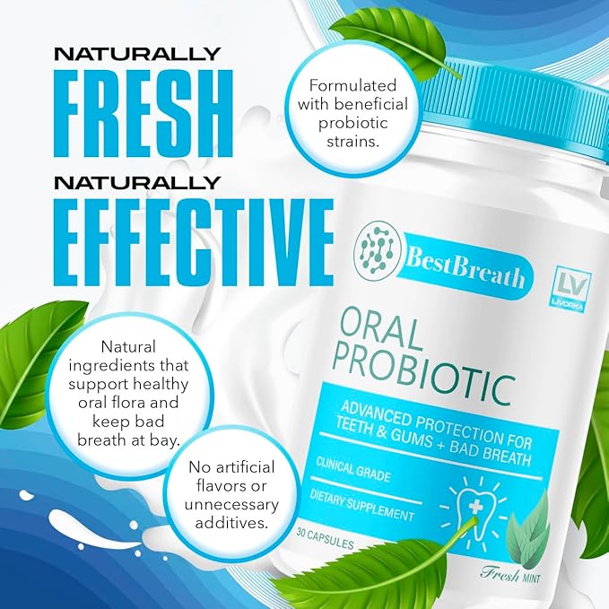 2 Pack - Best Breath - Best Breath Oral Probiotic, Best Breath Probiotic, Best Breath Pills, BestBreath, Best Breathe 60 Capsules For 2 Months, Best Breath Oral Probiotics For Mounth Bad Breath.