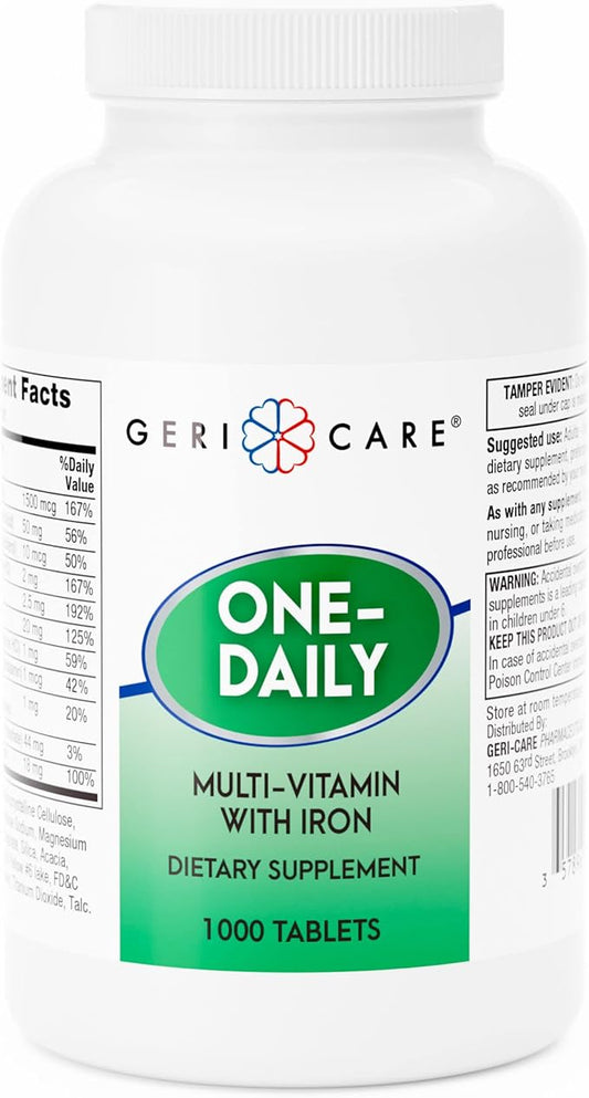 GeriCare One-Daily Multi-Vitamin with Iron Tablets, 1000 Count 1)