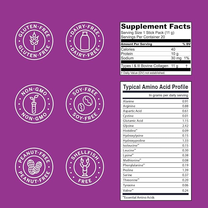 Live Conscious Collagen Peptides Powder Unflavored Packets 20