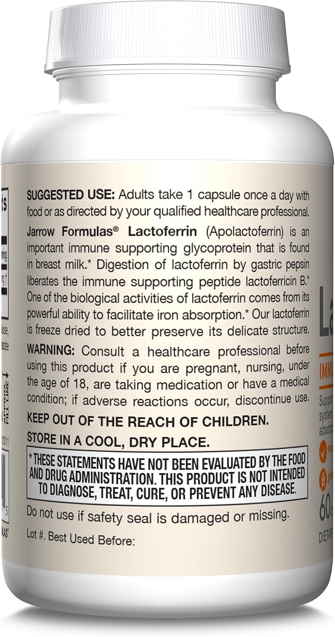 Jarrow Formulas Lactoferrin 250 mg 60 Capsules