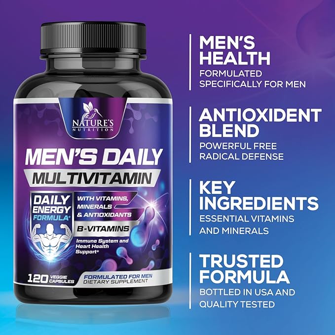 Premium Multivitamin for Men B12, Zinc, 120 Multivitamin