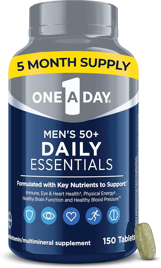 One-A-Day Men's Multivitamin 50+ Daily Essentials 50 Plus 150 Count