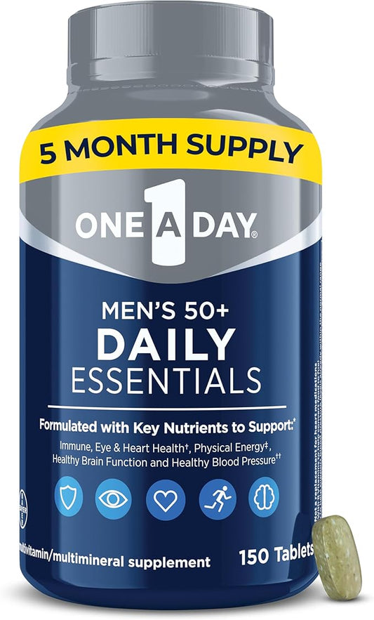 One-A-Day Men's Multivitamin 50+ Daily Essentials 50 Plus 150 Count