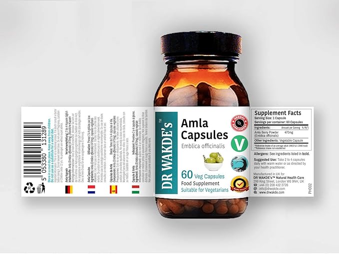 Amla Capsules (Amalaki, Indian Gooseberry, Emblica 60 Veg