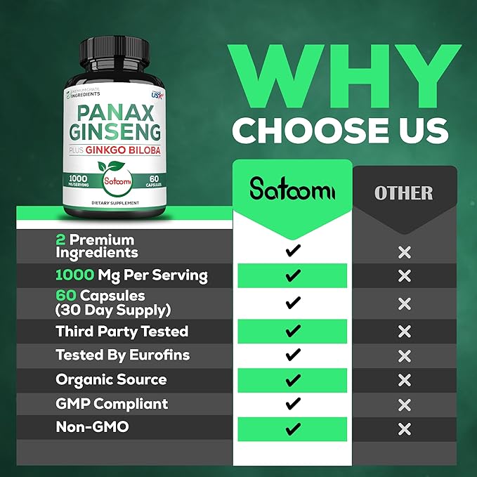 1000mg Korean Red Panax Ginseng and 60 Vegan