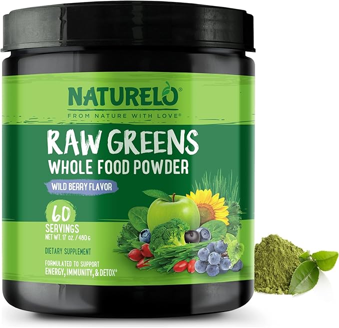 NATURELO Raw Greens Superfood Powder 480 Grams
