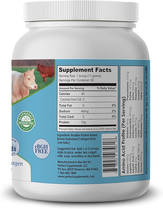 Perfect Supplements – Unflavored Hydrolyzed Collagen 660 Grams
