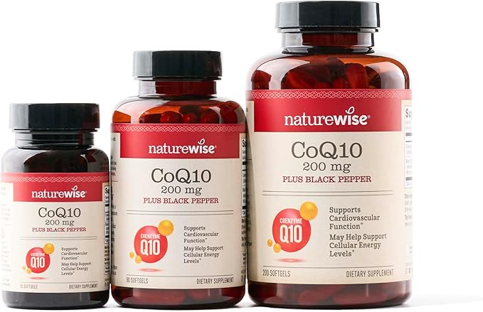 NatureWise CoQ10 200mg Softgels, High Absorption CoQ10 with 90 Softgels[3-Month Softgels[3-Month Supply]