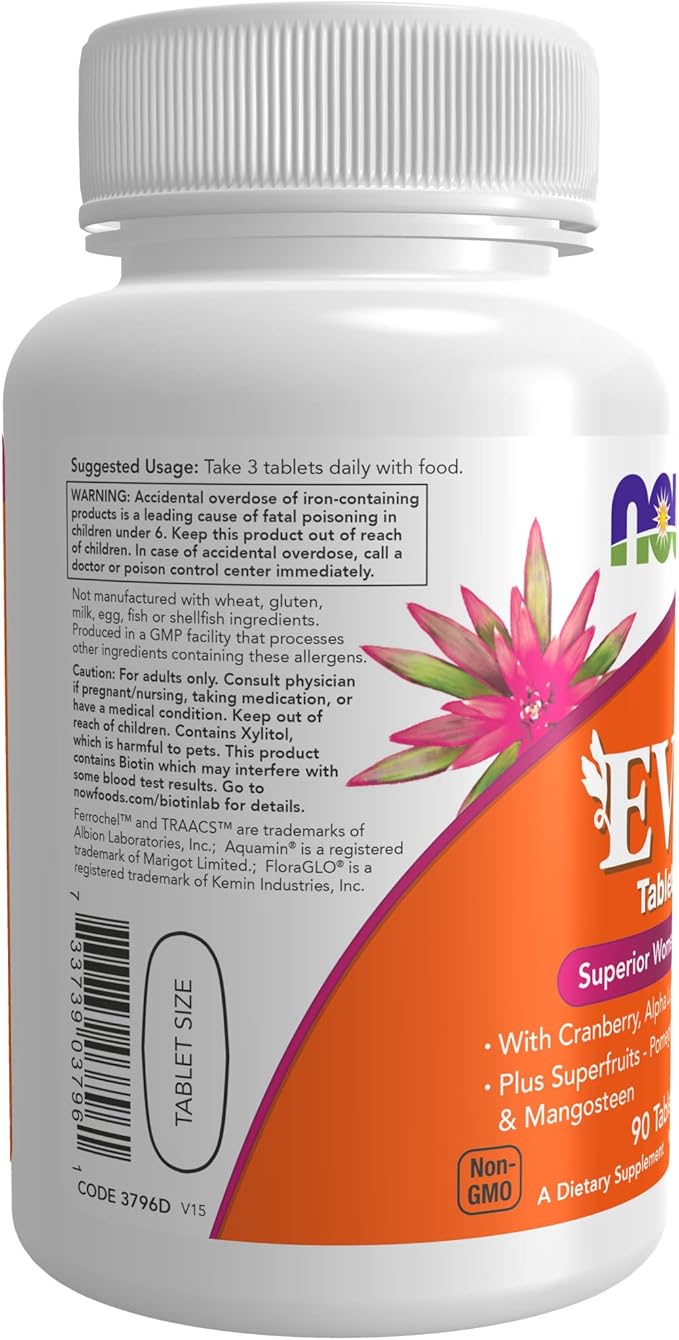NOW Supplements, Eve™ Women's Multivitamin CoQ10, Plus 90 Tablets 2)