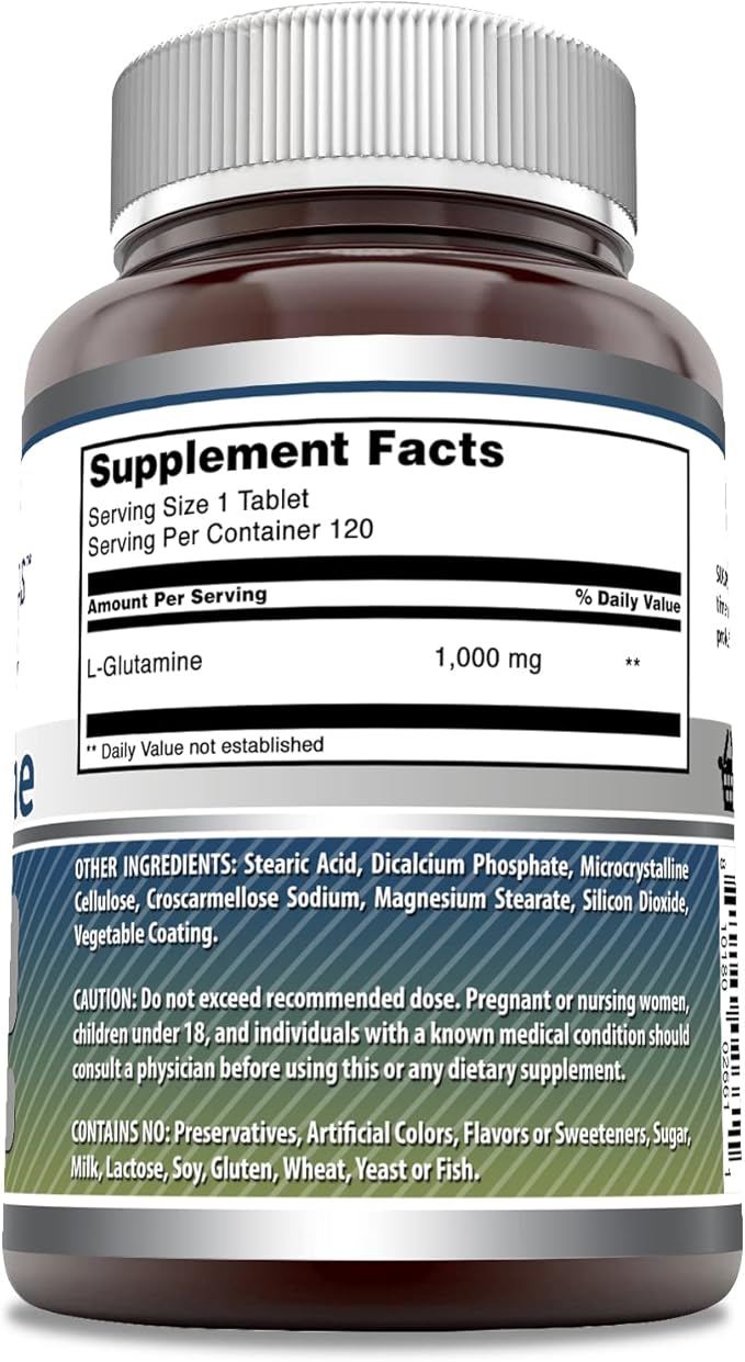 Amazing Formulas L Glutamine 1000mg 120 Tablets