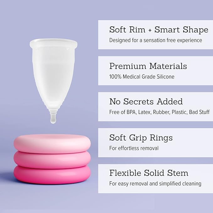 Menstrual Cup - Super Soft and -100% Medical 12 Hours 0 -