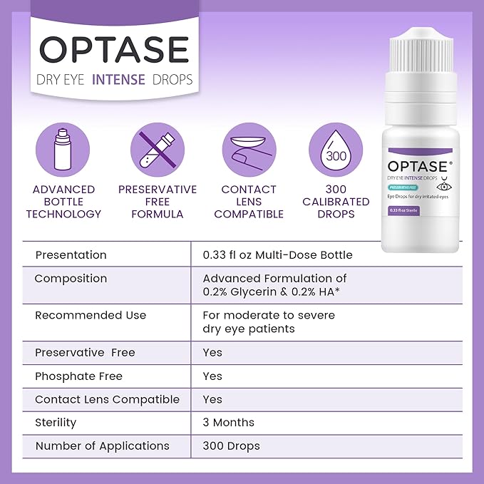Optase Dry Eye Intense Drops 3 Hydrate .33 fl 300 Doses