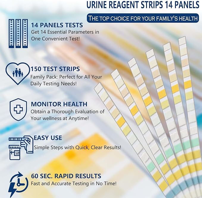 14-Panel Urine Test Strips 150ct, Comprehensive