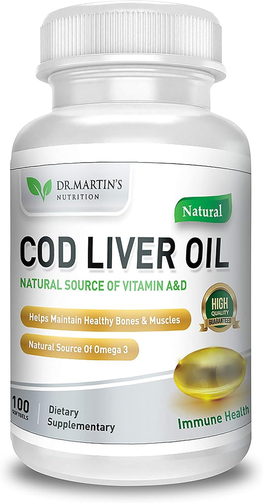 Burpless COD Liver Oil 100 Softgels 3 Fatty