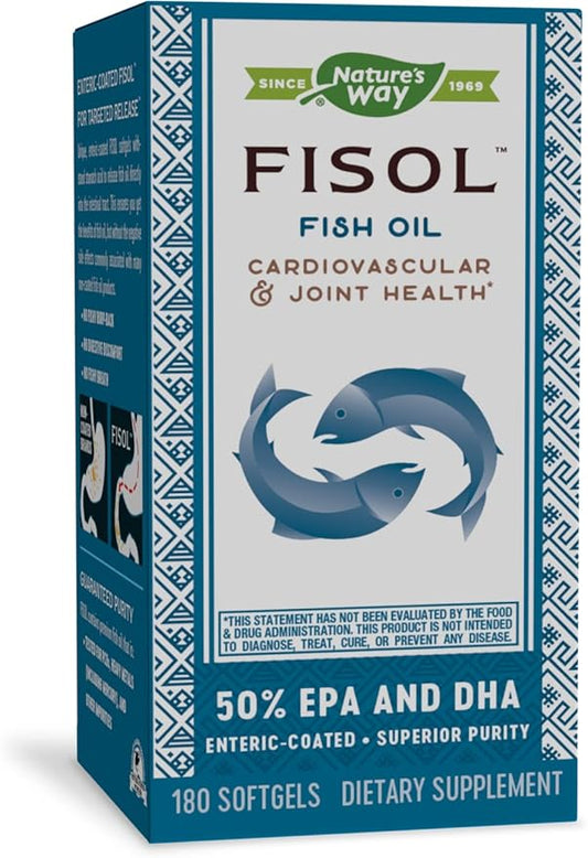 Nature's Way Super Fisol Enteric-Coated Fish 180 Softgels