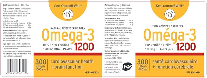 Omega 3 Fish Oil Omega-3 Fatty 300 softgels