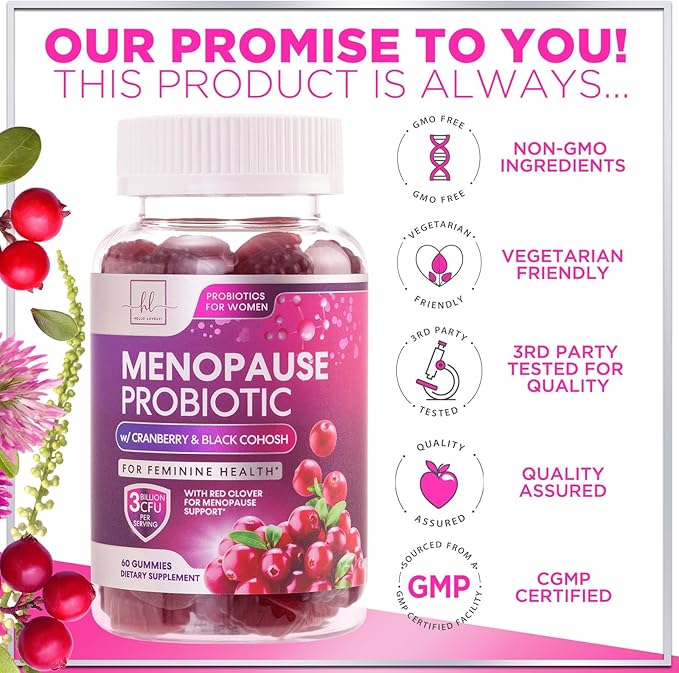 Menopause Probiotics for Women Gummy 3 Billion 60 Gummies