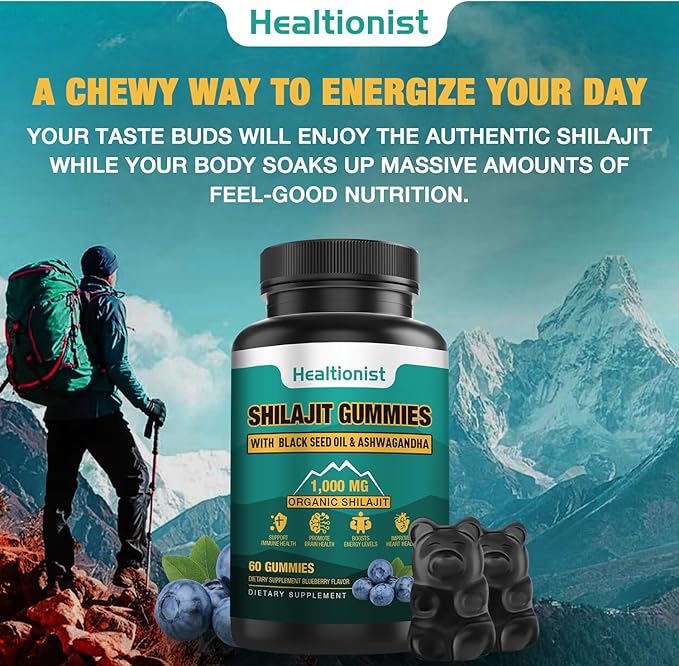 2 Packs 1000 MG Shilajit Supplement 85+ Trace 120 Counts