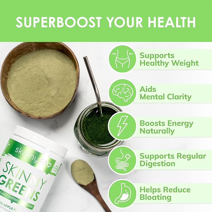 SkinnyFit Skinny Greens, Green Juice Superfood 30 Servings