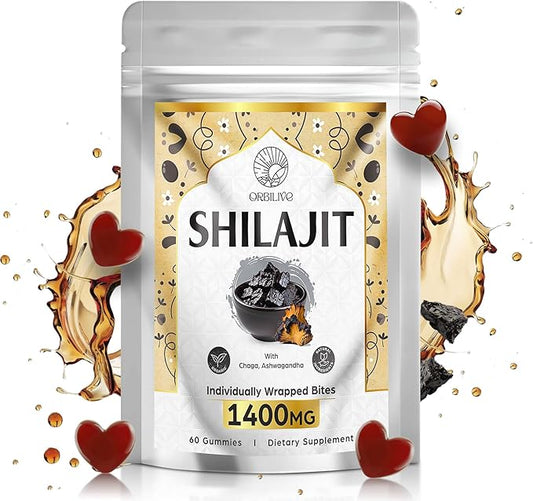 1400 MG Shilajit Gummies, Shilajit Pure 85+ Trace 60 Gummies