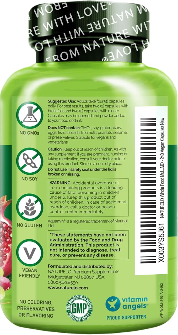 NATURELO Whole Food Multivitamin for Women 240 Vegan