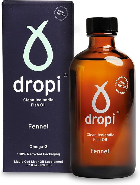 Dropi Omega 3 Fish Oil Liquid, Fennel Omega-3s EPA, 5.7 Fl